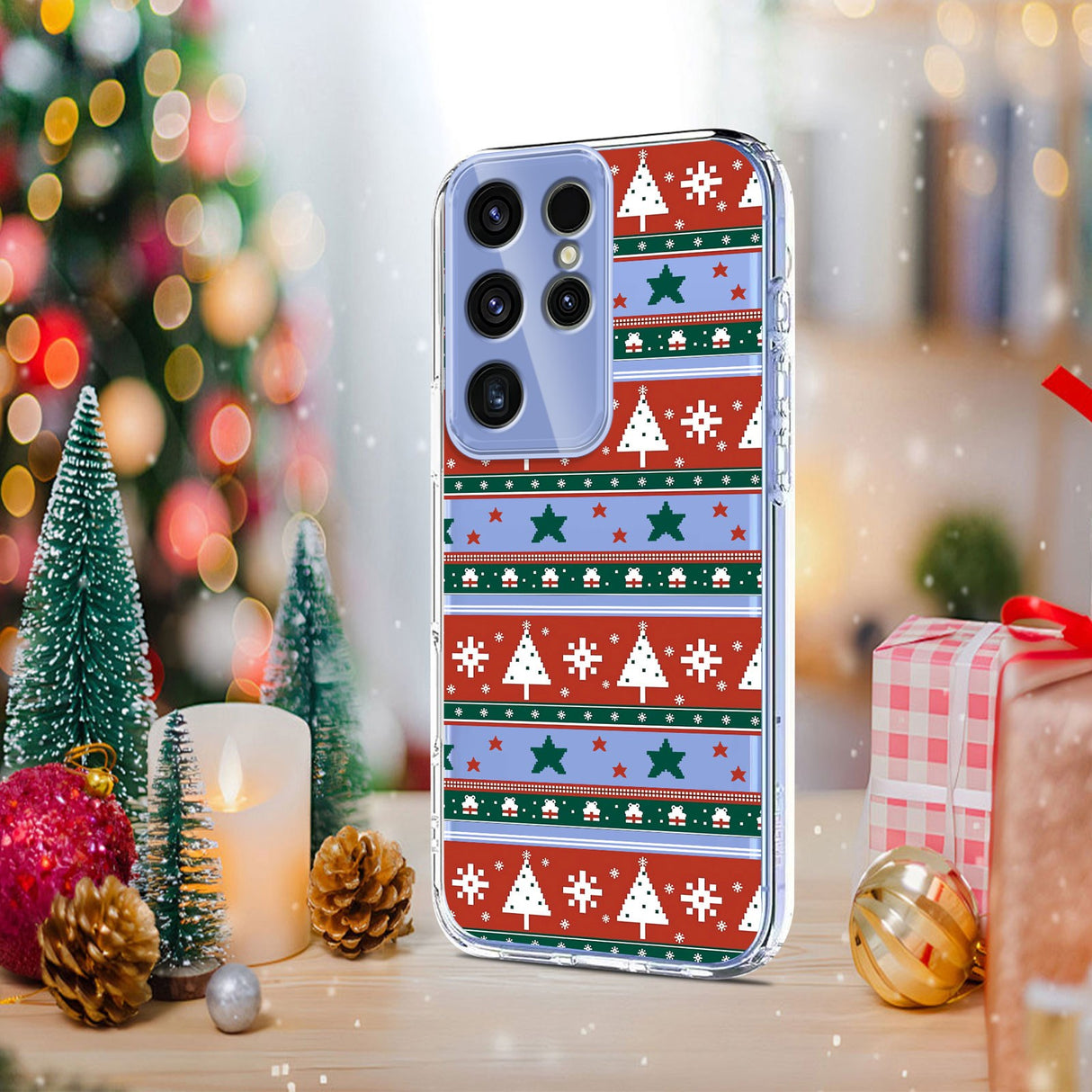 EIDERWOOD Samsung Galaxy S23 Ultra Fleksibelt Plast Juledeksel med Motiv - Gjennomsiktig / Mønster