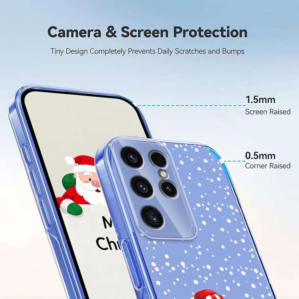 EIDERWOOD Samsung Galaxy S23 Ultra Fleksibelt Plast Juledeksel med Motiv - Gjennomsiktig / Snømann