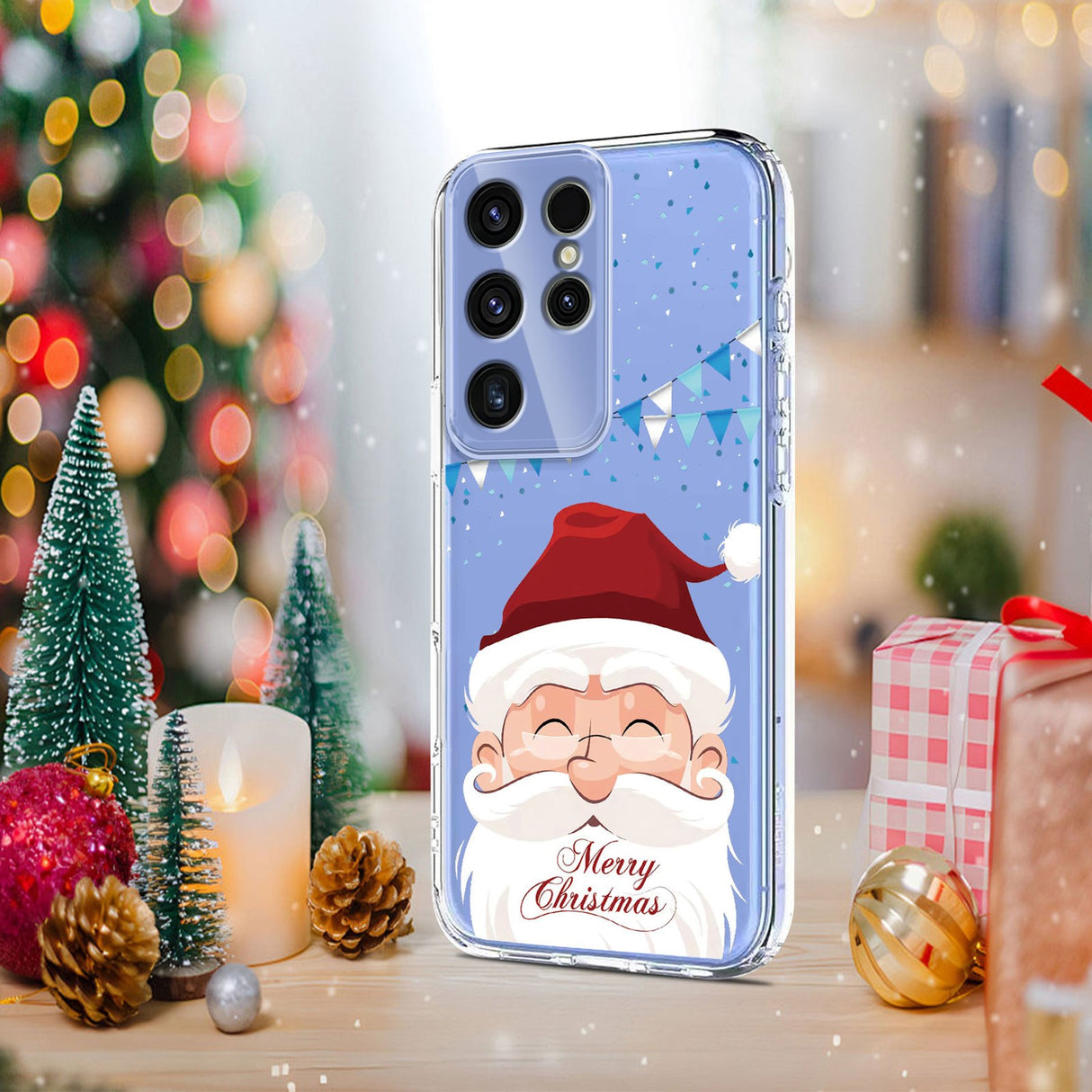 EIDERWOOD Samsung Galaxy S23 Ultra Fleksibelt Plast Juledeksel med Motiv - Gjennomsiktig / Julenissen
