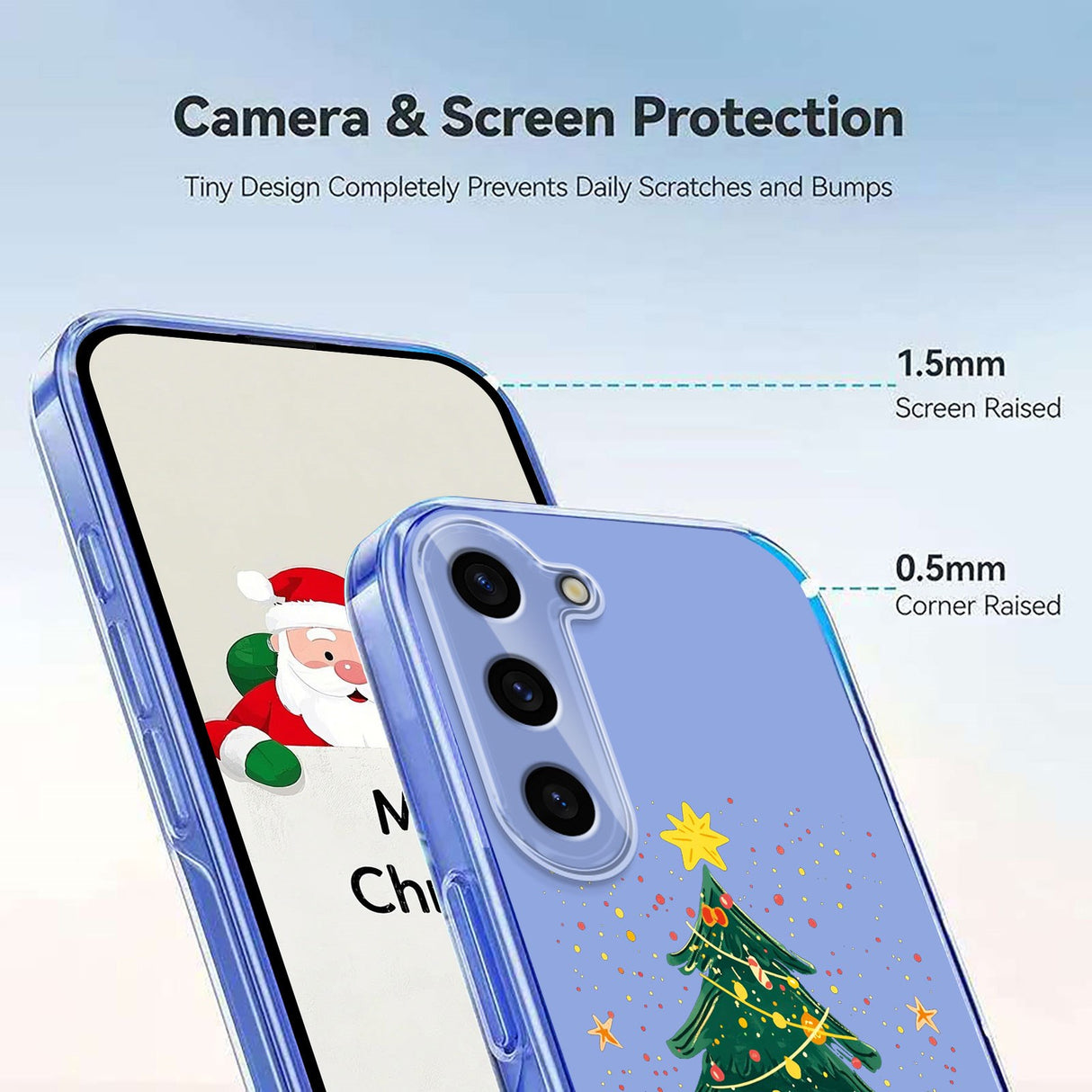 EIDERWOOD Samsung Galaxy S23 FE Fleksibelt Plast Juledeksel med Motiv - Gjennomsiktig / Juletre