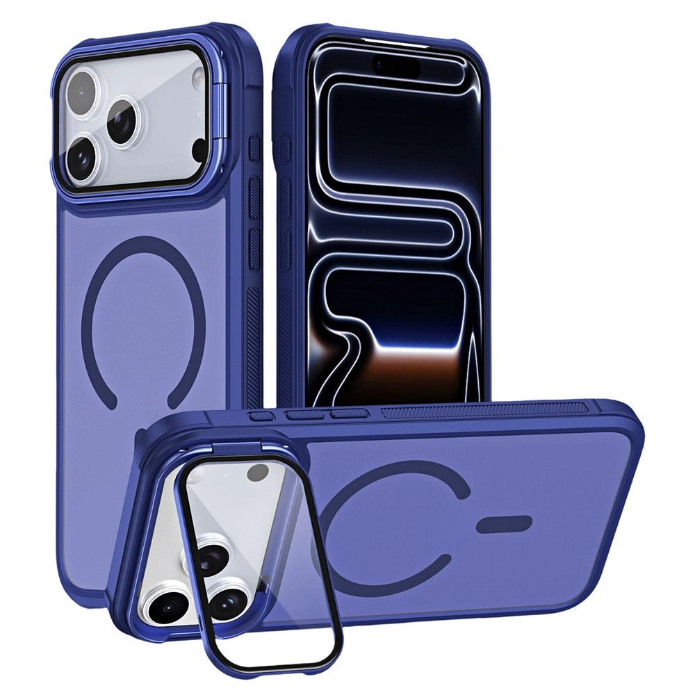 iPhone 18 Pro Max / 17 Pro Max EIDERWOOD Hybrid Plast Deksel m. Kamera Deksel & Stativfunksjon - MagSafe Kompatibel - Blå