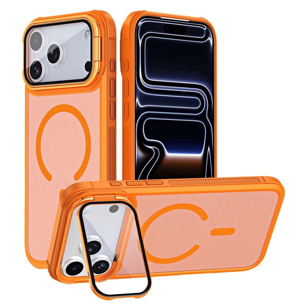iPhone 18 Pro / 17 Pro EIDERWOOD Hybrid Plast Deksel m. Kamera Deksel & Stativfunksjon - MagSafe Kompatibel - Oransje