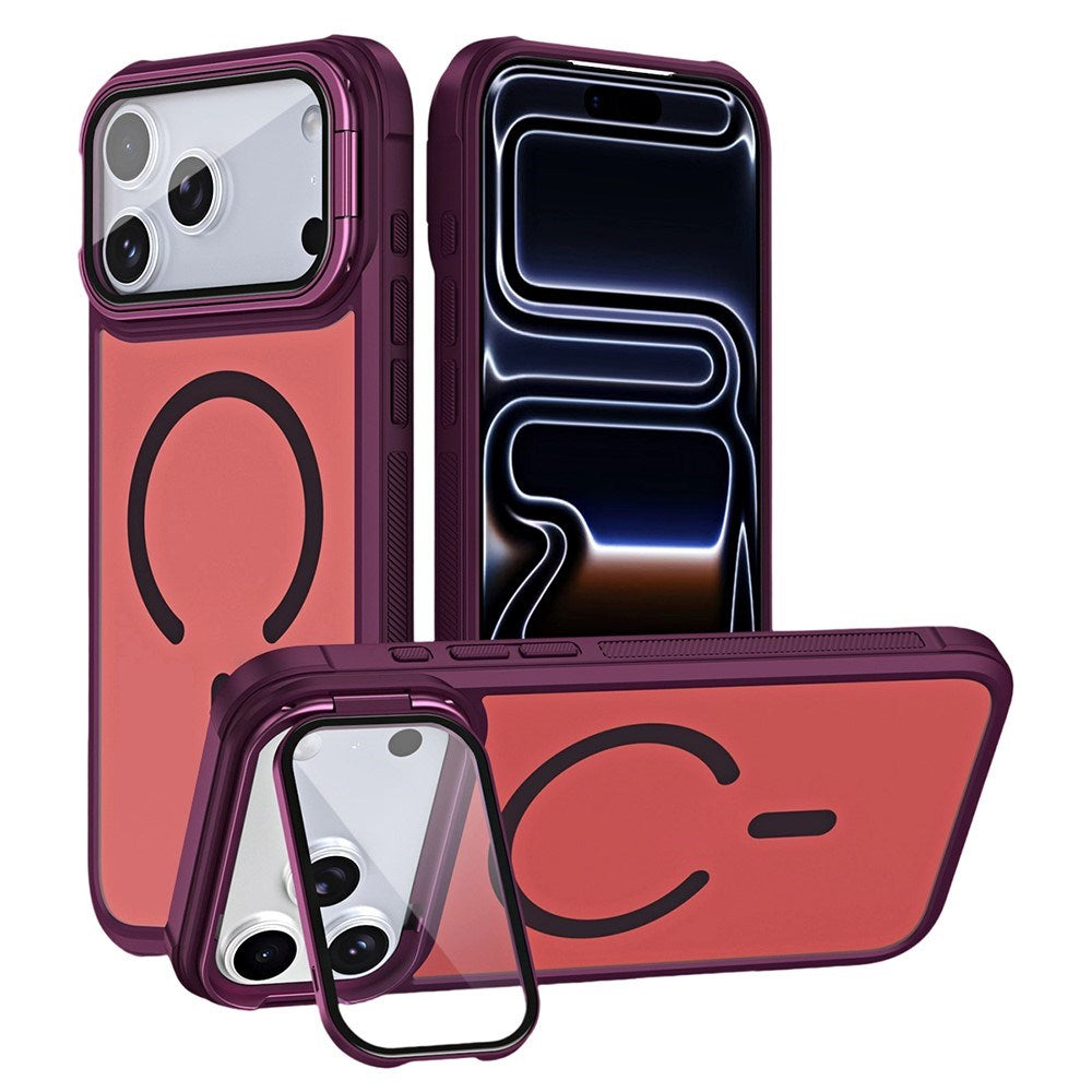 iPhone 18 Pro / 17 Pro EIDERWOOD Hybrid Plast Deksel m. Kamera Deksel & Stativfunksjon - MagSafe Kompatibel - Rød