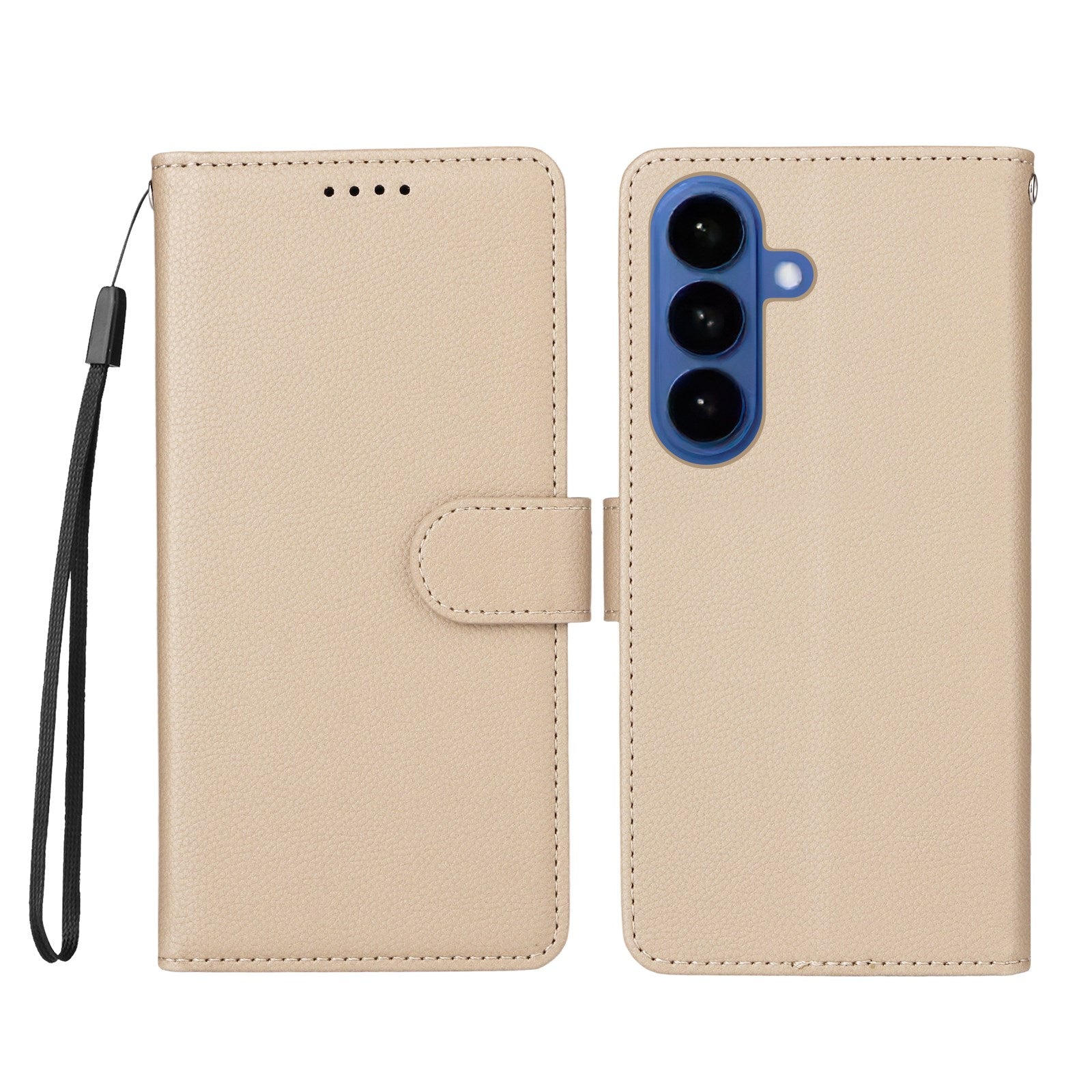 Samsung Galaxy S26 EIDERWOOD Kunstskinn Flip Deksel m. Strop - Beige