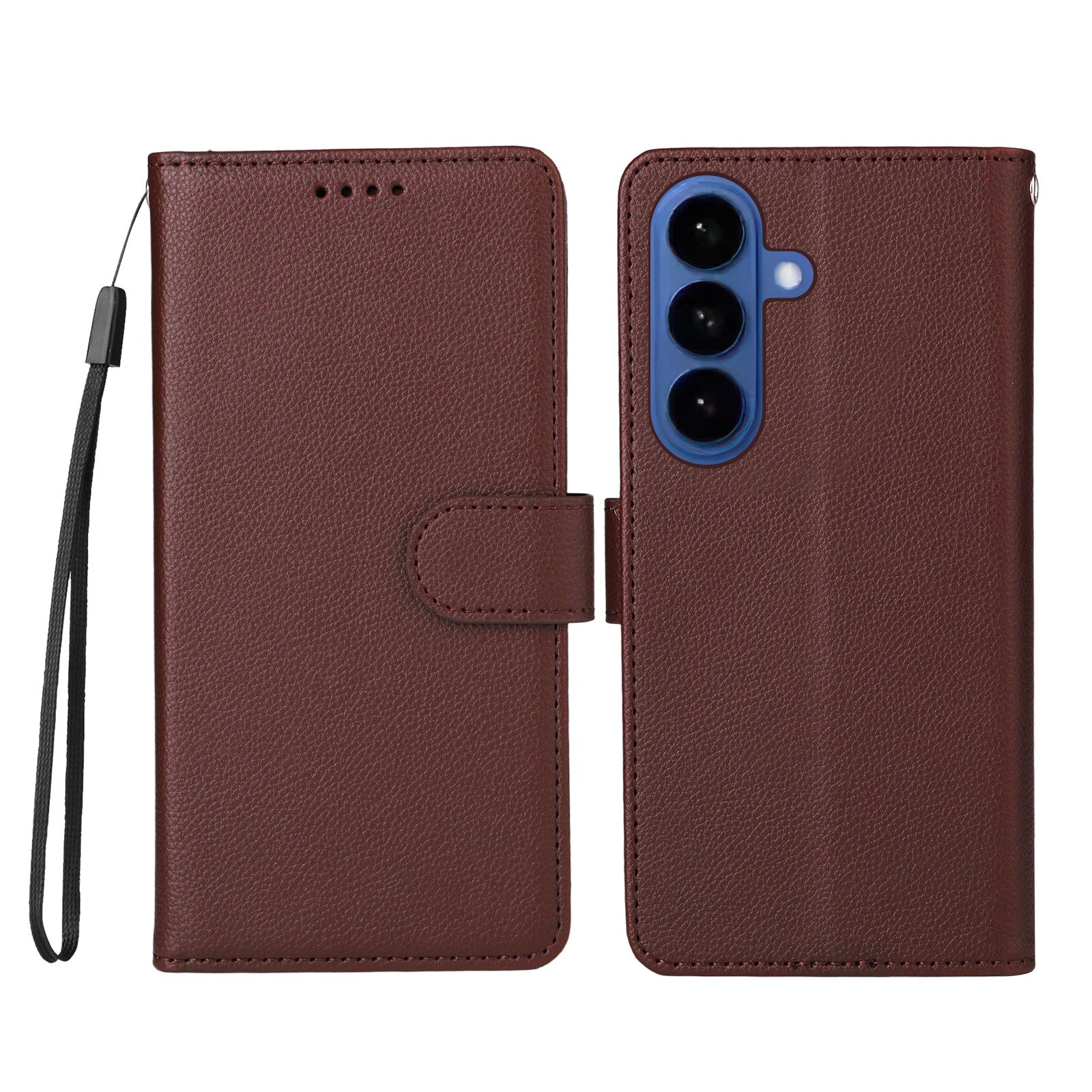 Samsung Galaxy S26 EIDERWOOD Kunstskinn Flip Deksel m. Strop - Brun