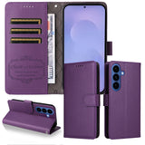 Samsung Galaxy S26 EIDERWOOD Kunstskinn Flip Deksel m. Strop - Lilla