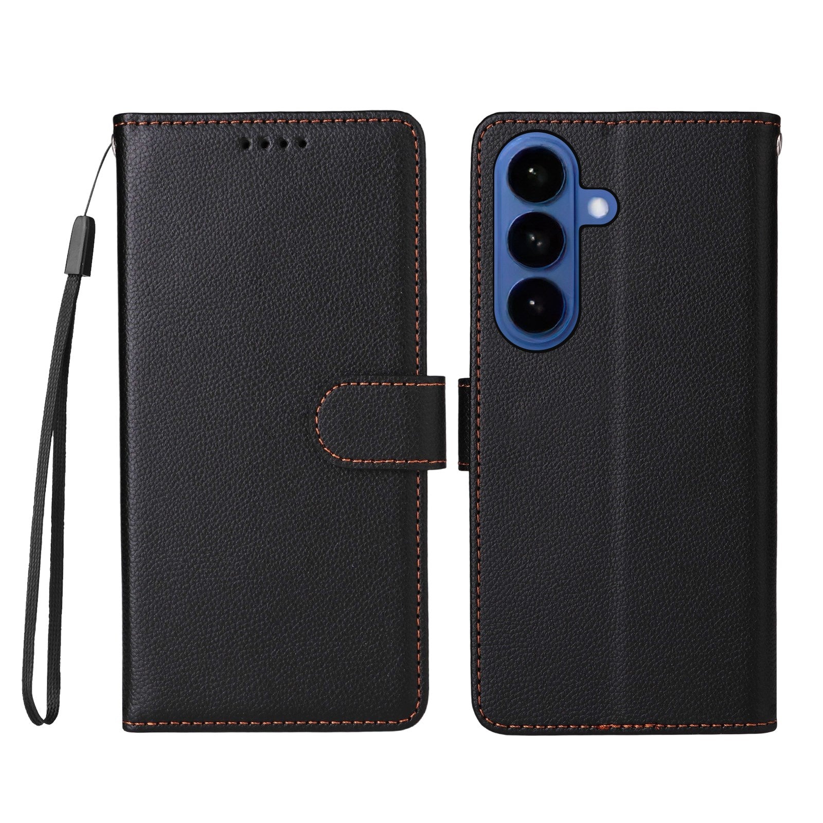 Samsung Galaxy S26 EIDERWOOD Kunstskinn Flip Deksel m. Strop - Svart