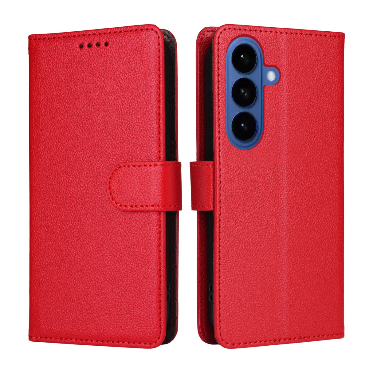 Samsung Galaxy S26 EIDERWOOD Kunstskinn Flip Deksel m. Strop - Rød