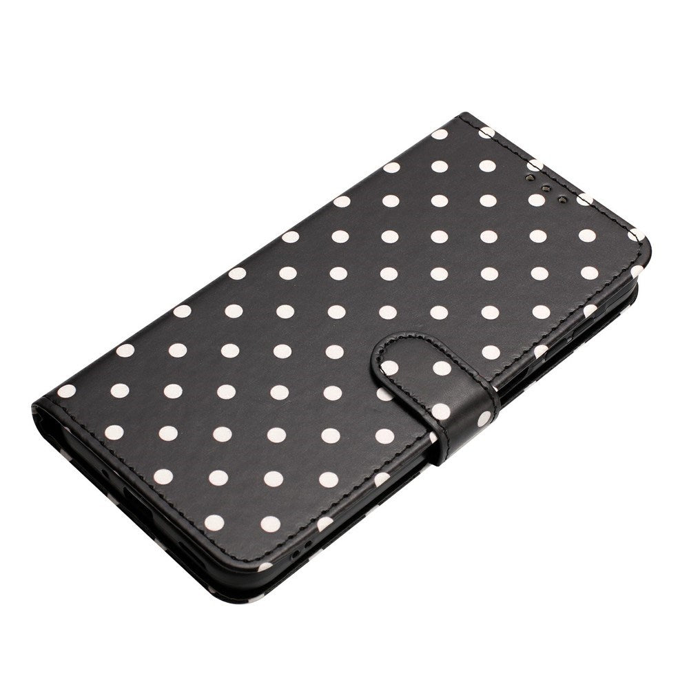 EIDERWOOD iPhone 17 Kunstskinn Flip Deksel m. Polka Design - Svart
