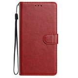 Samsung Galaxy S26 Ultra EIDERWOOD Kunstskinn Deksel med Stropp & Kortholder – Rød