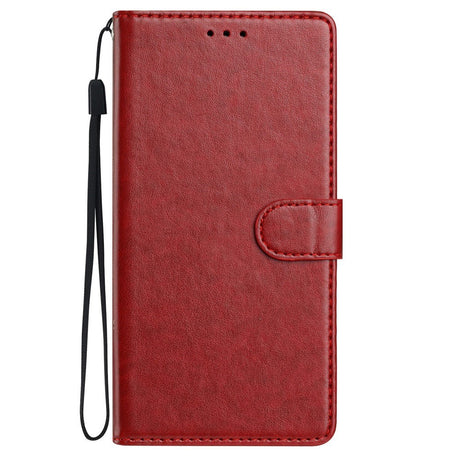 Samsung Galaxy S26 Ultra EIDERWOOD Kunstskinn Deksel med Stropp & Kortholder – Rød