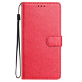 Samsung Galaxy S26 Ultra EIDERWOOD Kunstskinn Deksel med Stropp & Kortholder – Korallrød
