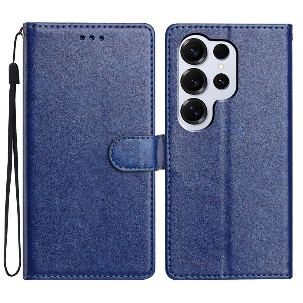 Samsung Galaxy S26 Ultra EIDERWOOD Kunstskinn Deksel med Stropp & Kortholder – Blå