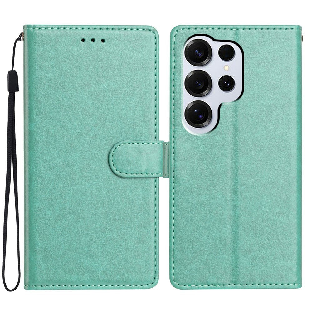 Samsung Galaxy S26 Ultra EIDERWOOD Kunstskinn Deksel med Stropp & Kortholder – Grønn