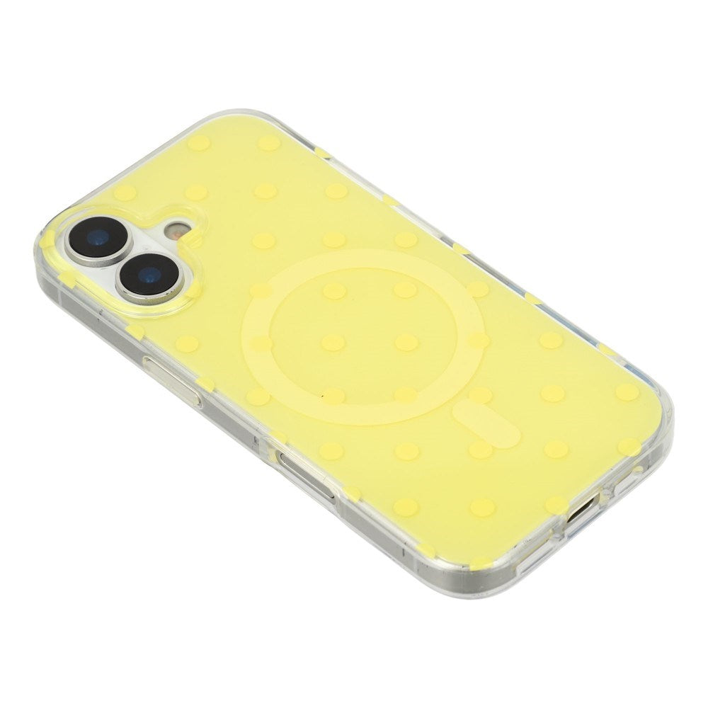 EIDERWOOD iPhone 17 Hybrid Deksel med Polka Design - MagSafe Kompatibel - Gjennomsiktig / Gul