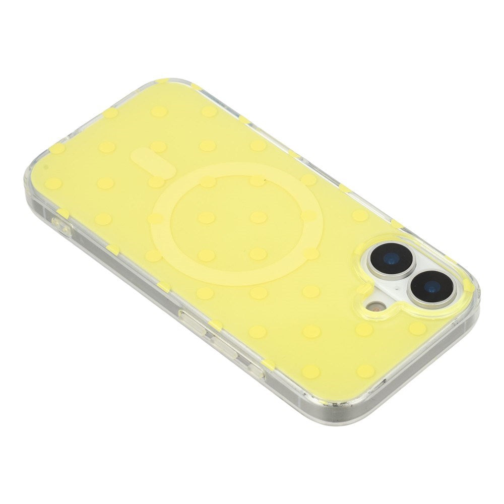 EIDERWOOD iPhone 17 Hybrid Deksel med Polka Design - MagSafe Kompatibel - Gjennomsiktig / Gul