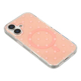 EIDERWOOD iPhone 17 Hybrid Deksel med Polka Design - MagSafe Kompatibel - Gjennomsiktig / Rosa