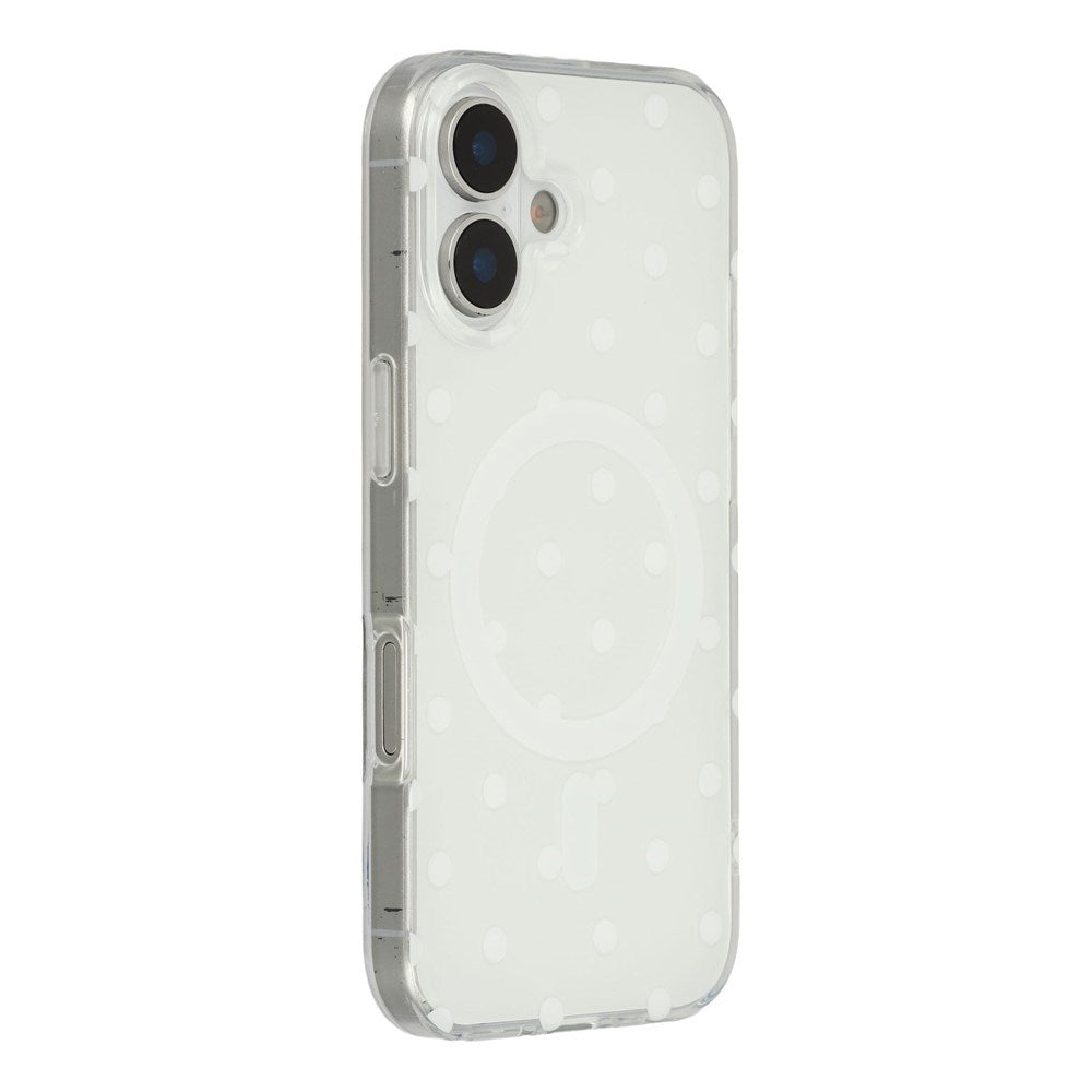 EIDERWOOD iPhone 17 Hybrid Deksel med Polka Design - MagSafe Kompatibel - Gjennomsiktig / Hvit