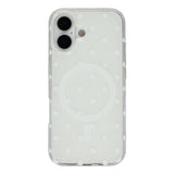 EIDERWOOD iPhone 17 Hybrid Deksel med Polka Design - MagSafe Kompatibel - Gjennomsiktig / Hvit