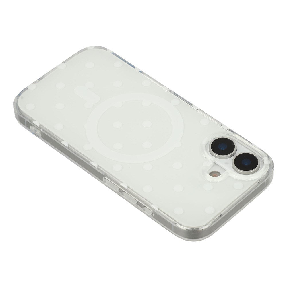 EIDERWOOD iPhone 17 Hybrid Deksel med Polka Design - MagSafe Kompatibel - Gjennomsiktig / Hvit