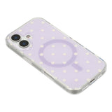 EIDERWOOD iPhone 17 Hybrid Deksel med Polka Design - MagSafe Kompatibel - Gjennomsiktig / Lilla