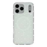 EIDERWOOD iPhone 17 Pro Hybrid Deksel med Polka Design - MagSafe Kompatibel - Gjennomsiktig / Hvit