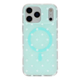 EIDERWOOD iPhone 17 Pro Hybrid Deksel med Polka Design - MagSafe Kompatibel - Gjennomsiktig / Turkis