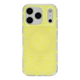 EIDERWOOD iPhone 17 Pro Max Hybrid Deksel med Polka Design - MagSafe Kompatibel - Gjennomsiktig / Gul