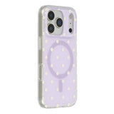 EIDERWOOD iPhone 17 Pro Max Hybrid Deksel med Polka Design - MagSafe Kompatibel - Gjennomsiktig / Lilla