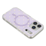 EIDERWOOD iPhone 17 Pro Max Hybrid Deksel med Polka Design - MagSafe Kompatibel - Gjennomsiktig / Lilla