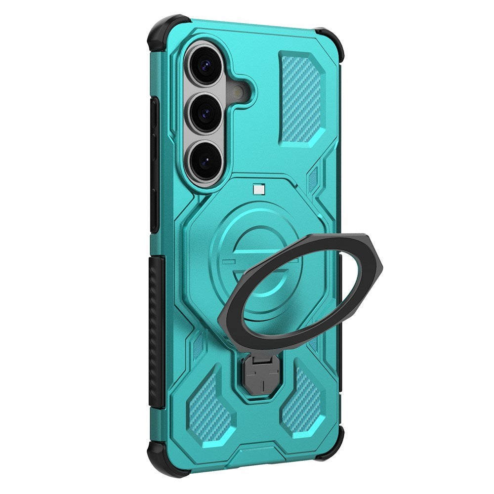 Samsung Galaxy S26 EIDERWOOD Håndverker Deksel m. Roterende Kickstand - Turkis