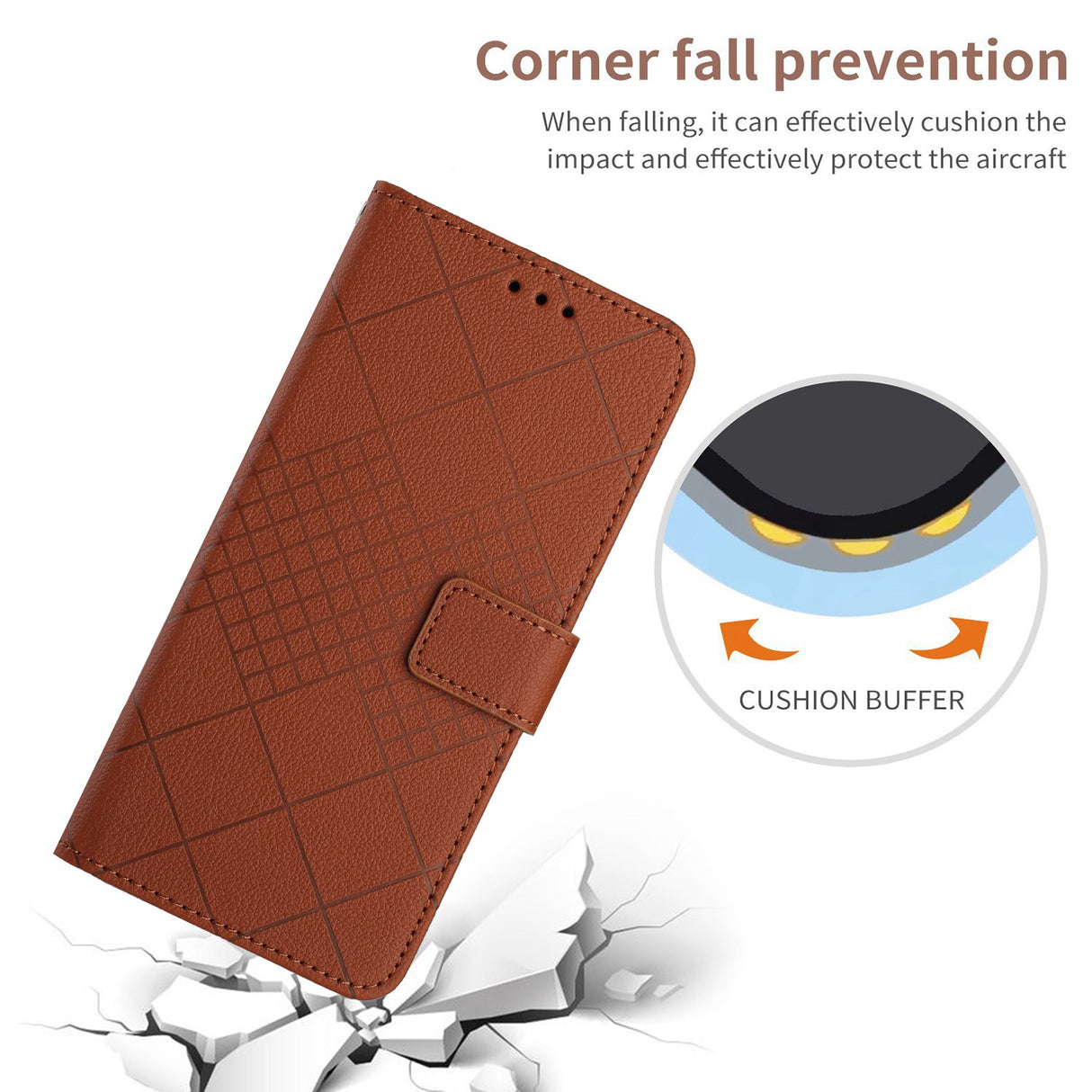 EIDERWOOD OnePlus 15 Flip Deksel i Kunstskinn med Trykk – Brun