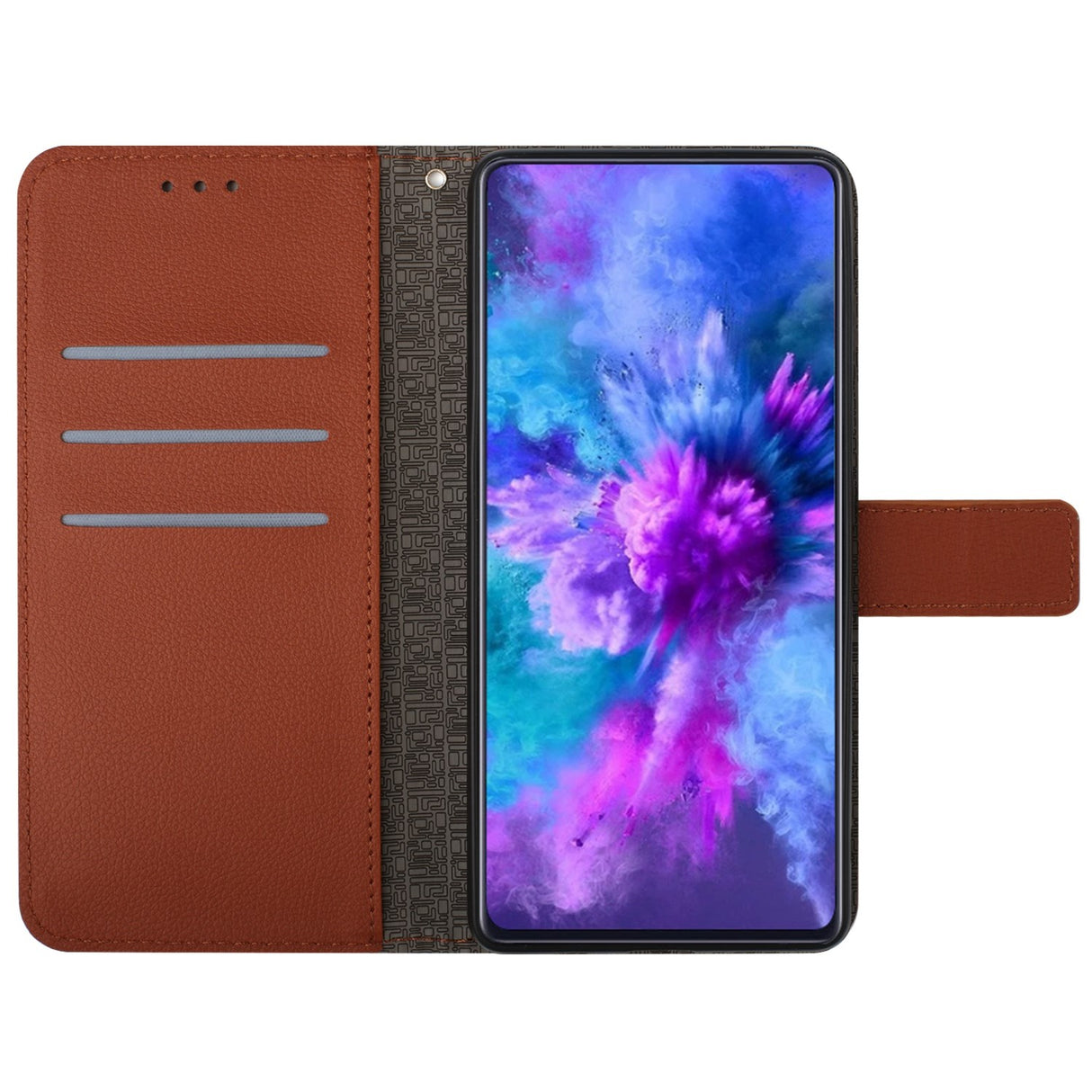 EIDERWOOD OnePlus 15 Flip Deksel i Kunstskinn med Trykk – Brun