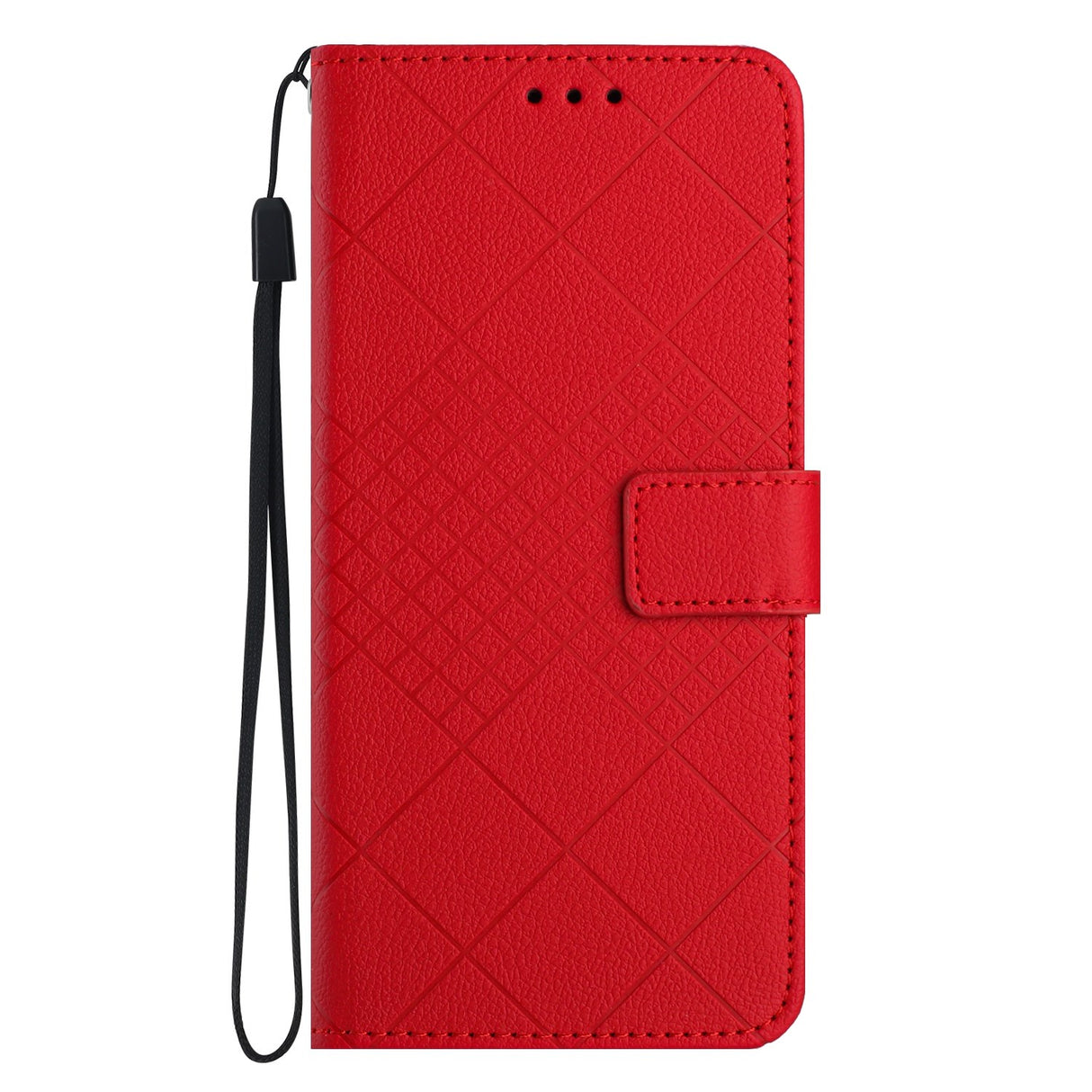 EIDERWOOD OnePlus 15 Flip Deksel i Kunstskinn med Trykk – Rød
