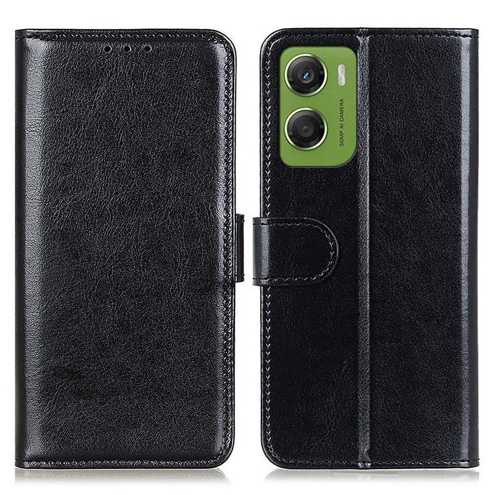 Motorola Moto G06 EIDERWOOD Kunstlær Flip Deksel m. Kortholder - Svart