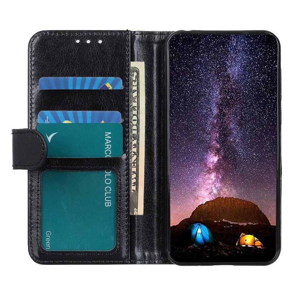 Motorola Moto G06 EIDERWOOD Kunstlær Flip Deksel m. Kortholder - Svart