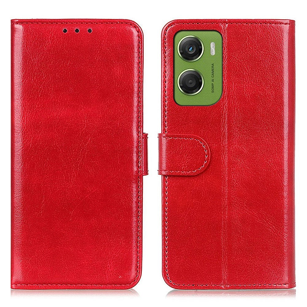 Motorola Moto G06 EIDERWOOD Kunstlær Flip Deksel m. Kortholder - Rød
