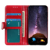 Motorola Moto G06 EIDERWOOD Kunstlær Flip Deksel m. Kortholder - Rød