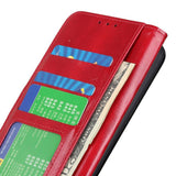 Motorola Moto G06 EIDERWOOD Kunstlær Flip Deksel m. Kortholder - Rød