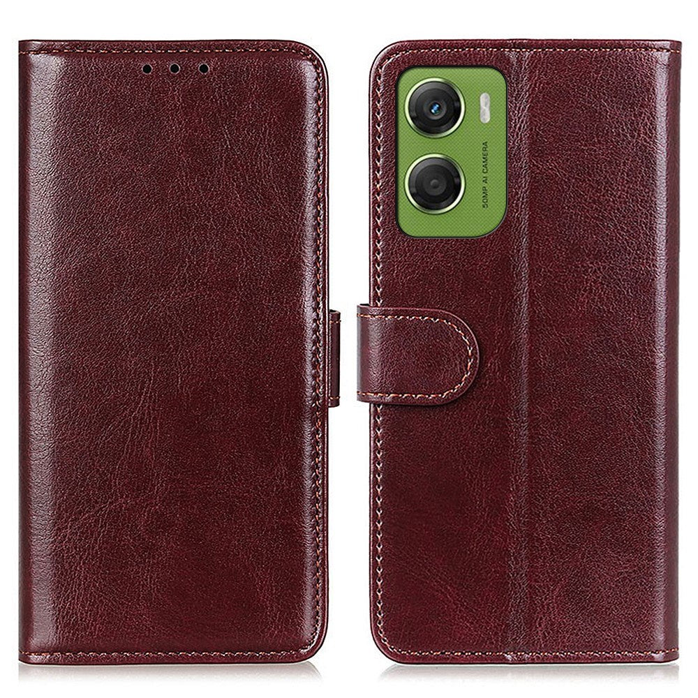Motorola Moto G06 EIDERWOOD Kunstlær Flip Deksel m. Kortholder - Brun