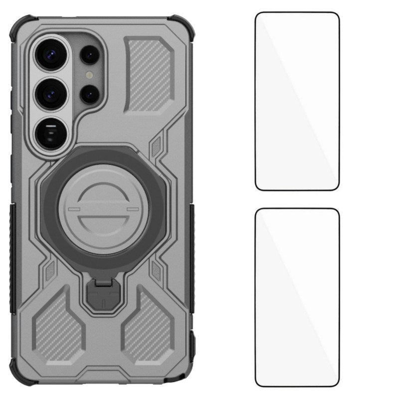 Samsung Galaxy S26 Ultra Håndverker Deksel med Kickstand - inkl. 2 x Skjermbeskyttere - Grå