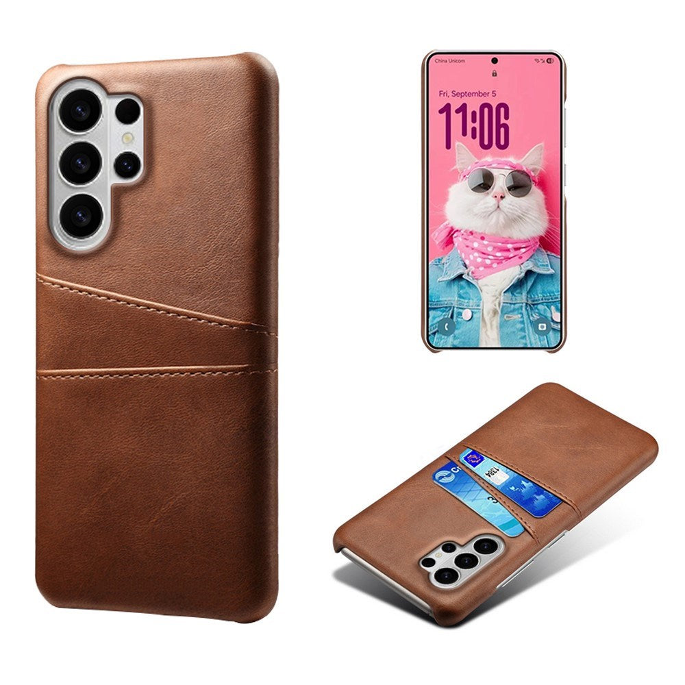 Samsung Galaxy S26 Ultra EIDERWOOD Kunstskinn Deksel m. Kortholder - Brun