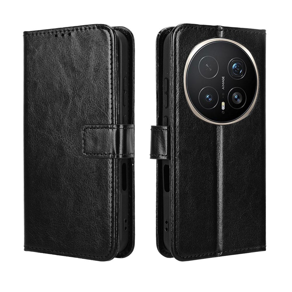 Honor Magic8 Pro EIDERWOOD Kunstskinn Flip Deksel med Stropp – Svart
