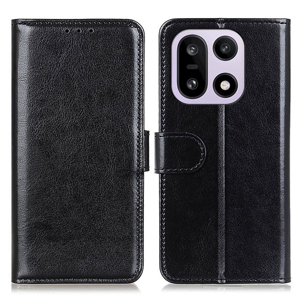 OnePlus 15 EIDERWOOD Kunstlær Flip Deksel m. Kortholder - Svart