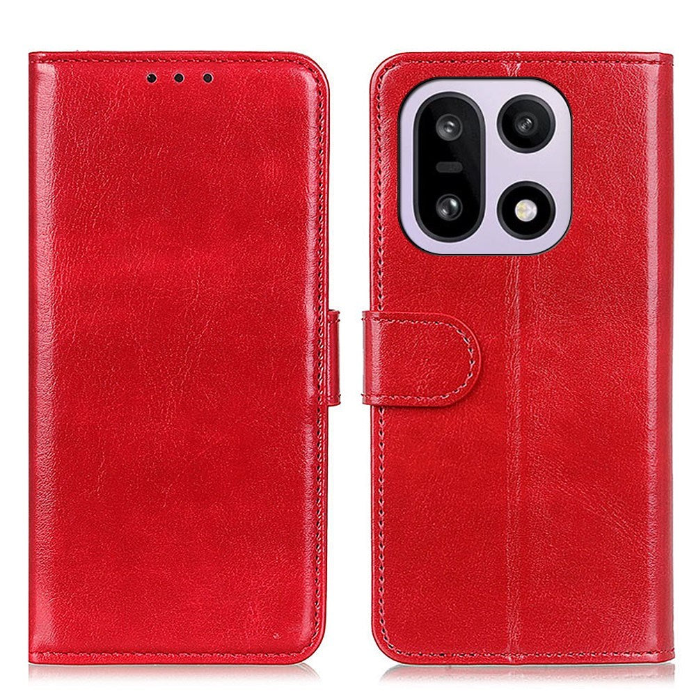 OnePlus 15 EIDERWOOD Kunstlær Flip Deksel m. Kortholder - Rød