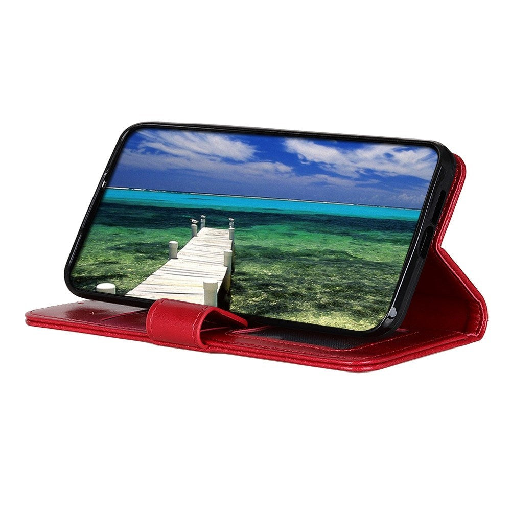 OnePlus 15 EIDERWOOD Kunstlær Flip Deksel m. Kortholder - Rød