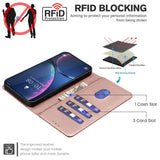 Honor X5c Plus BINFEN Kunstskinn Flip Deksel med RFID Blokkering - Rose Gold