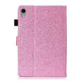 iPad 11" (2025) / iPad 10.9" (2024/2022) Glitter Deksel m. Stativfunksjoner & Kortholder - Rosa