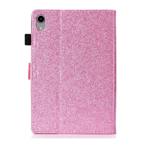 iPad 11" (2025) / iPad 10.9" (2024/2022) Glitter Deksel m. Stativfunksjoner & Kortholder - Rosa