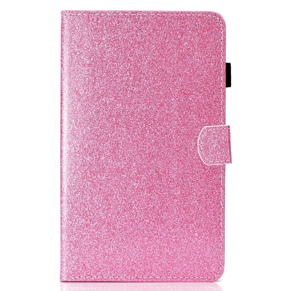 iPad 11" (2025) / iPad 10.9" (2024/2022) Glitter Deksel m. Stativfunksjoner & Kortholder - Rosa